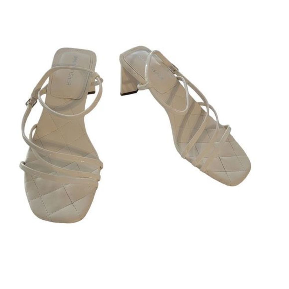Marc Fisher Hamora Women's Strappy Heeled Sandals Shoes Ivory/Cream Size 7
